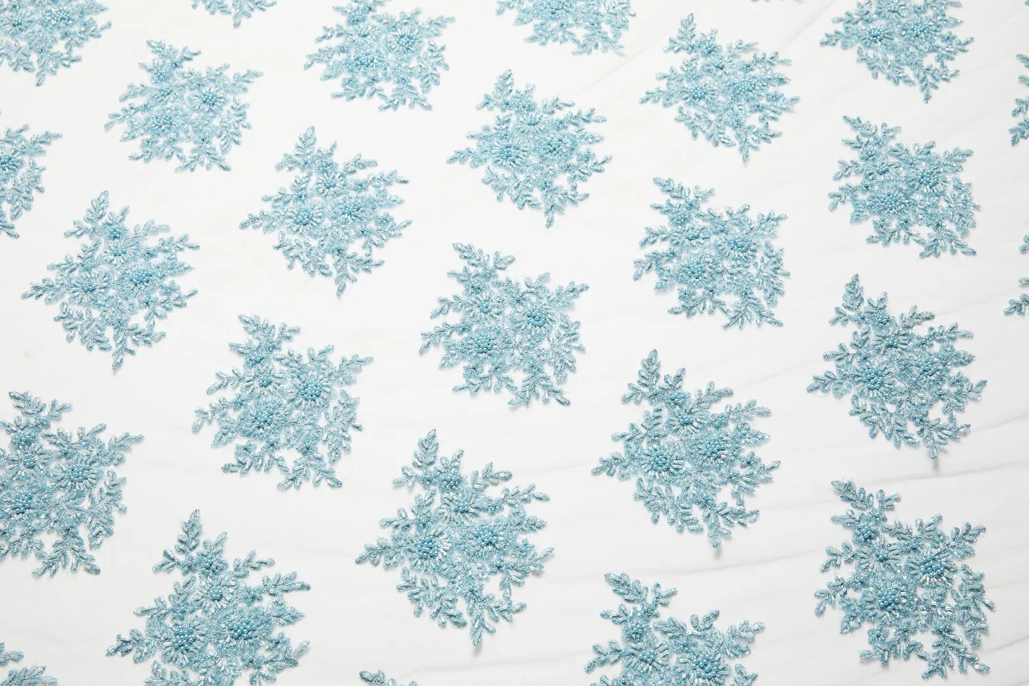 Tulle Lace Fabric Metallic Embroidered with Beads & Sequins 100% Polyester 50/52" Wide | Exquisite Fabric