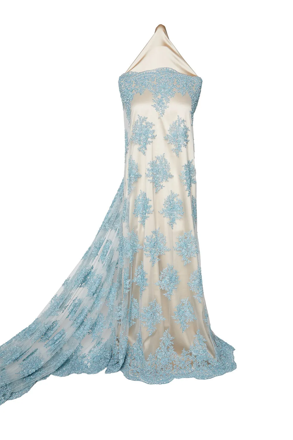Tulle Lace Fabric Metallic Embroidered with Beads & Sequins 100% Polyester 50/52" Wide | Exquisite Fabric