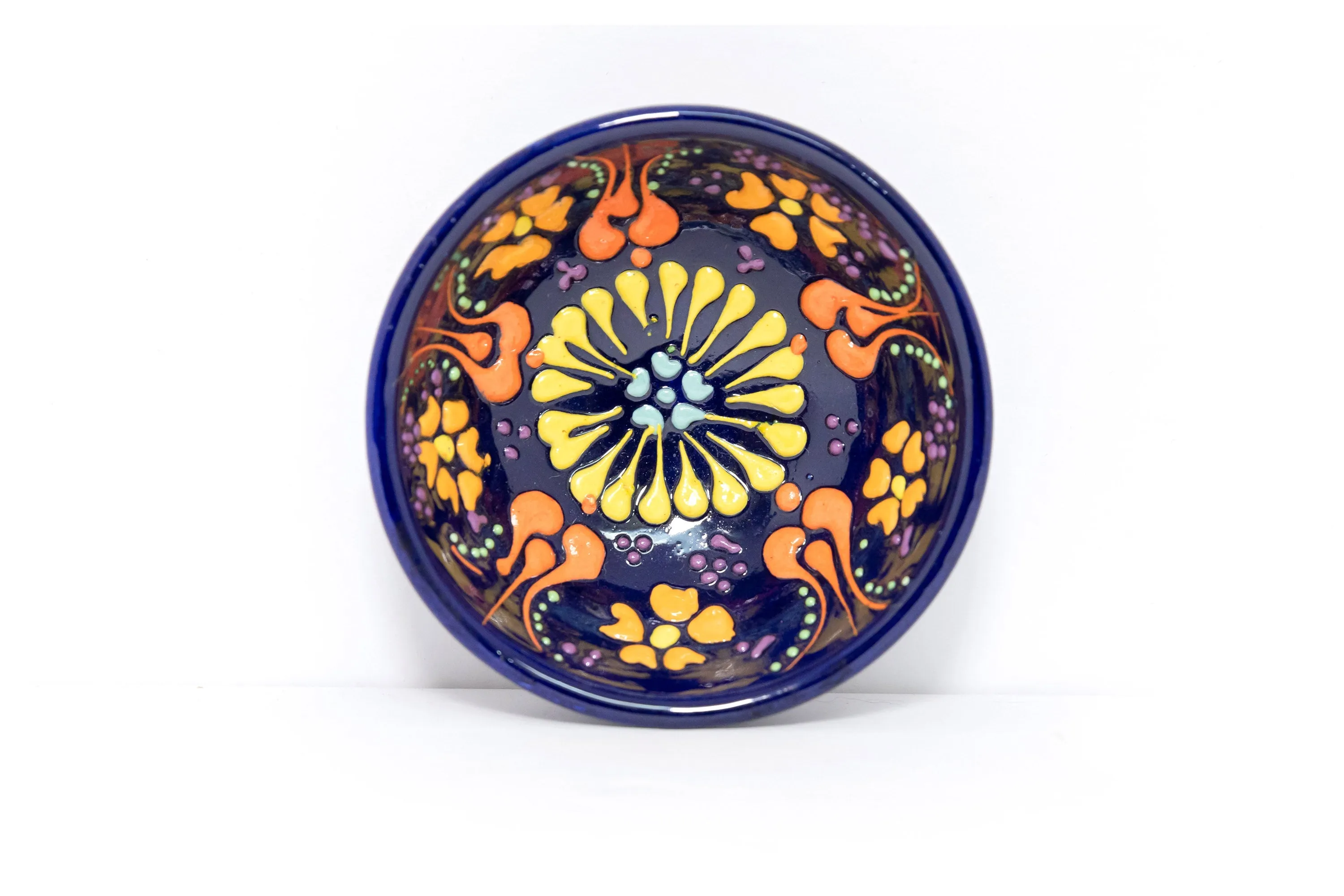 Turkish Ceramic Purple Hand Painted Bowl