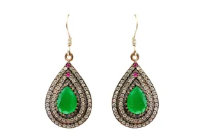 Turkish Silver Gemstone Dangle - Earrings