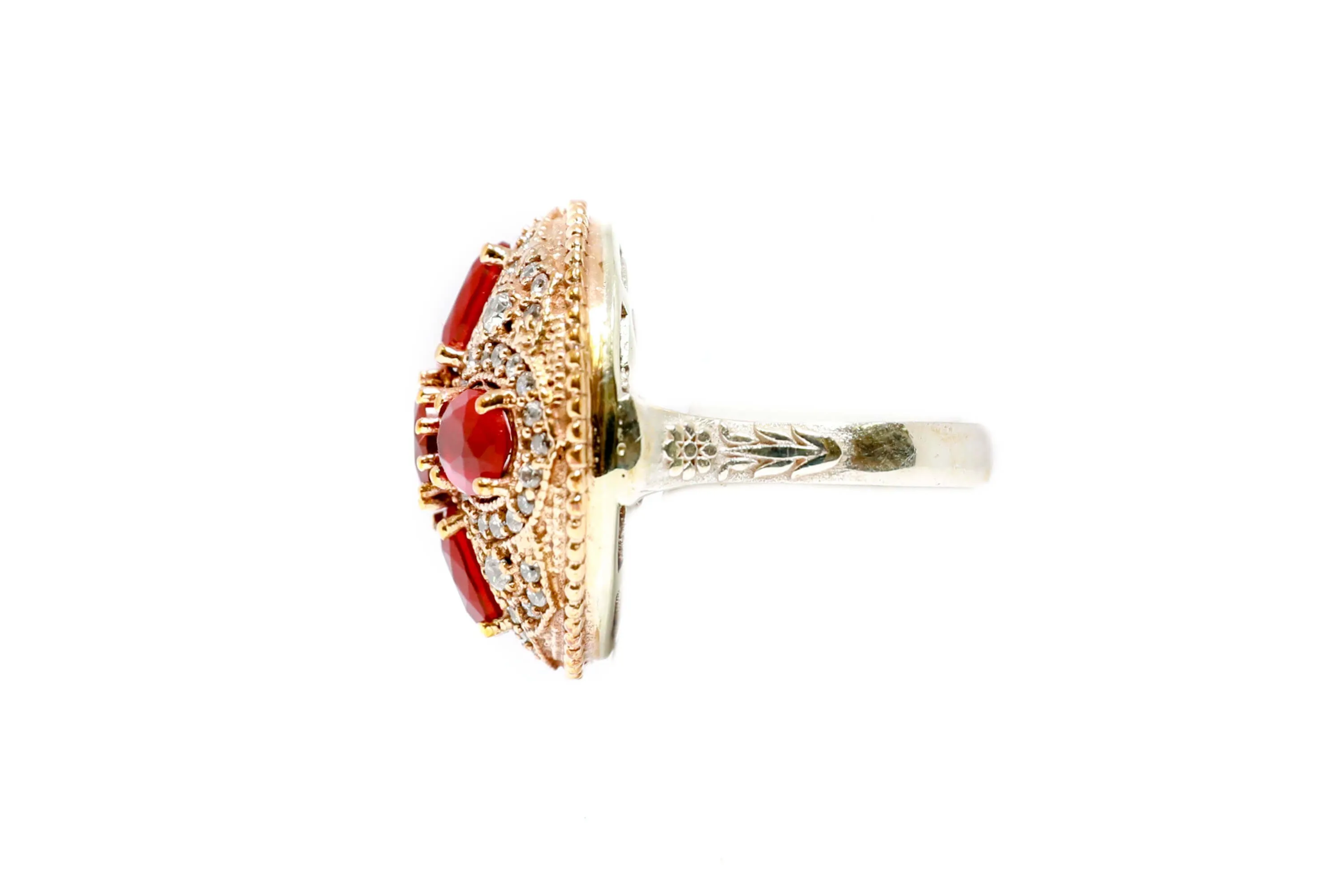 Turkish Silver Red Cross Shield Ring
