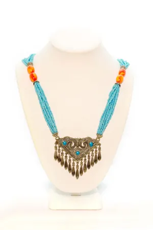 Turquoise Beaded Statement Necklace