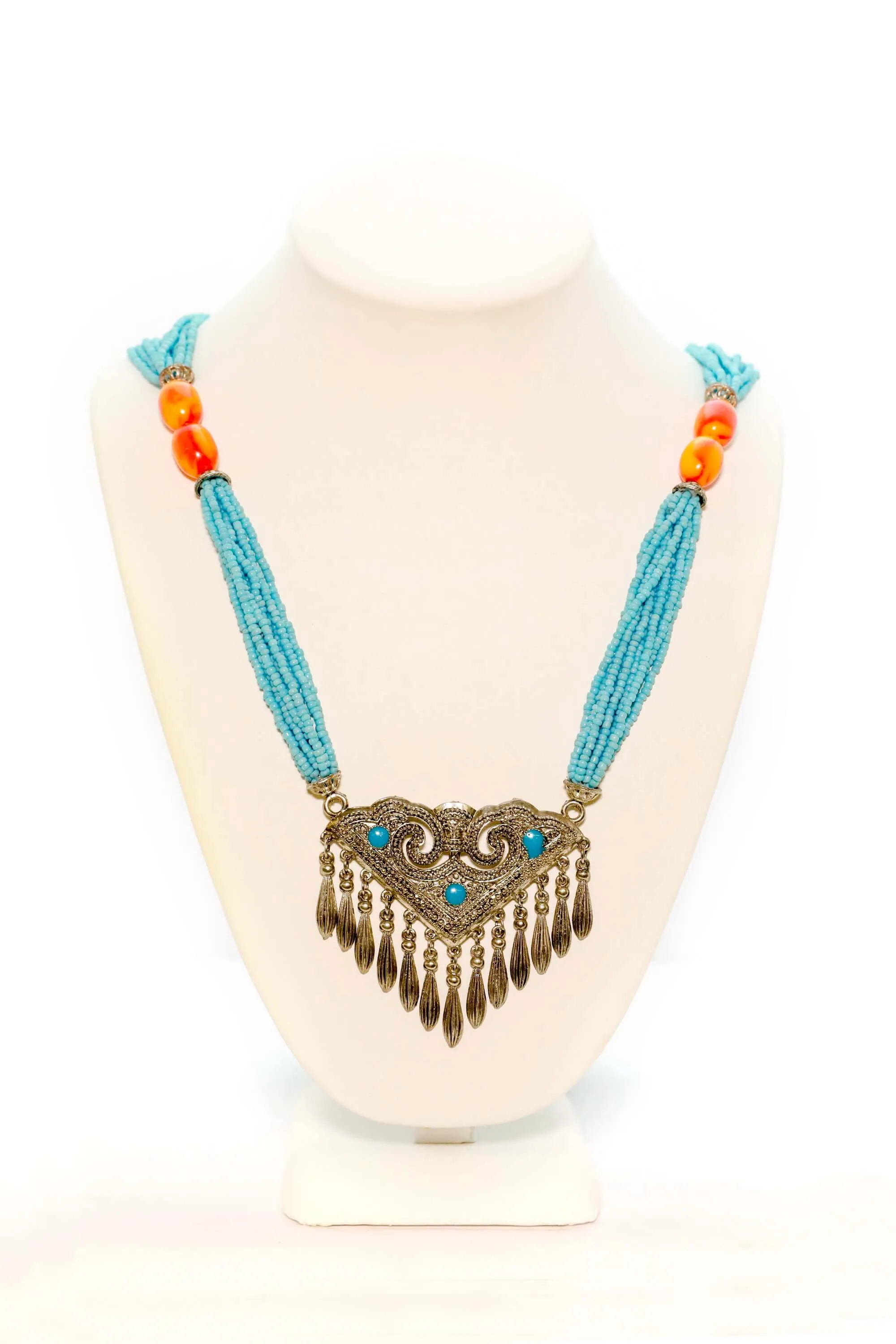 Turquoise Beaded Statement Necklace
