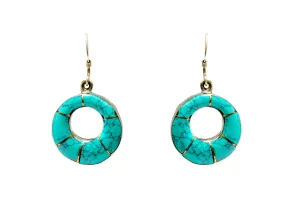 Turquoise Dangle Earrings - Circle