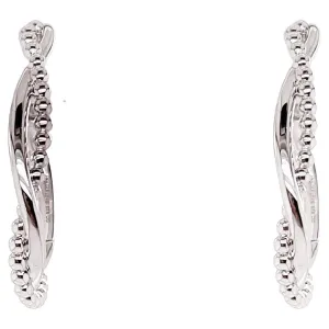 Twisted Hoop Earring in Sterling Silver w Patented Screw On Backs