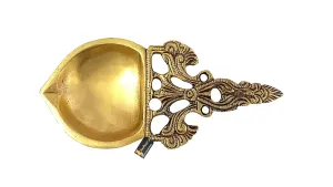 Two Moustaches Ethnic Indian Design Brass Aarti Spoon