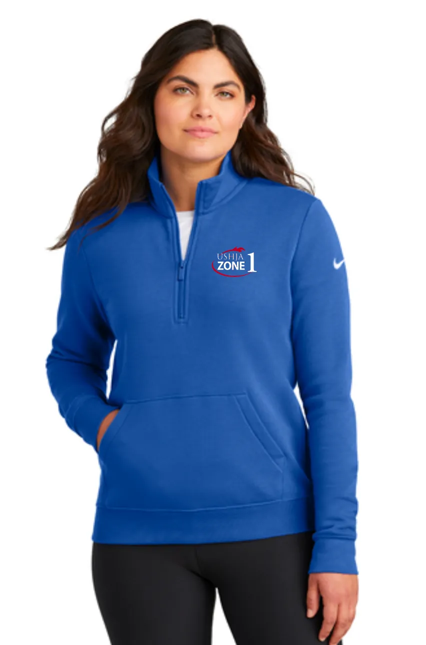 USHJA Zone - Nike Ladies Club Fleece Sleeve Swoosh 1/2-Zip