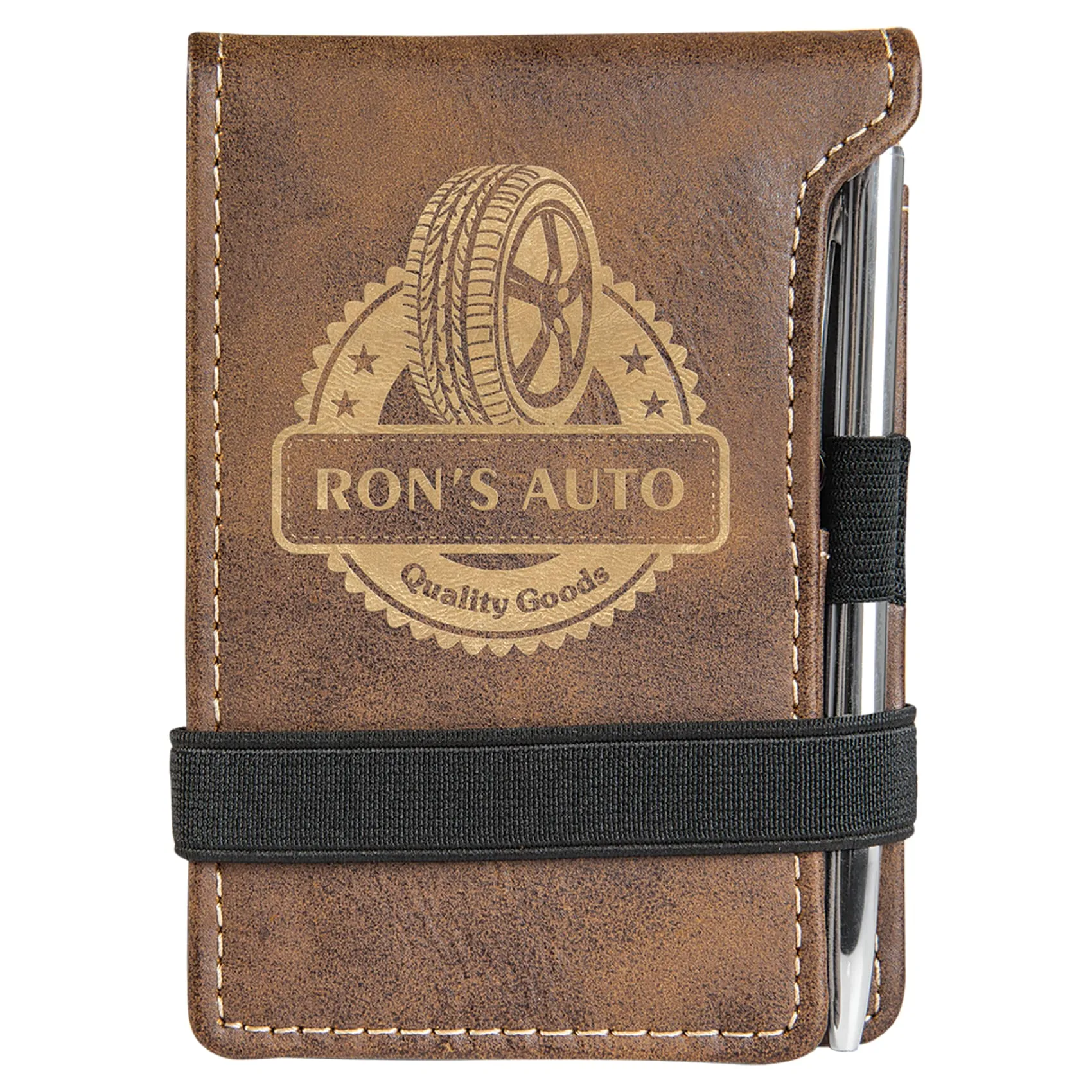 Vegan Leather Mini Notepad with Pen