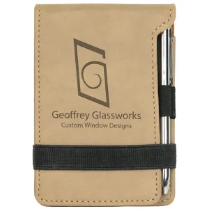 Vegan Leather Mini Notepad with Pen