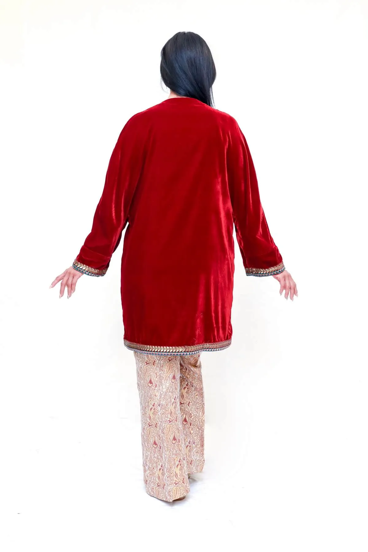 Velvet Jacket Shirt Kurti