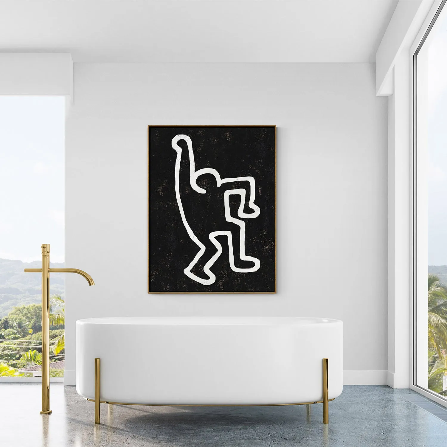 Vertical Abstract Dancing Man Painting H202VR