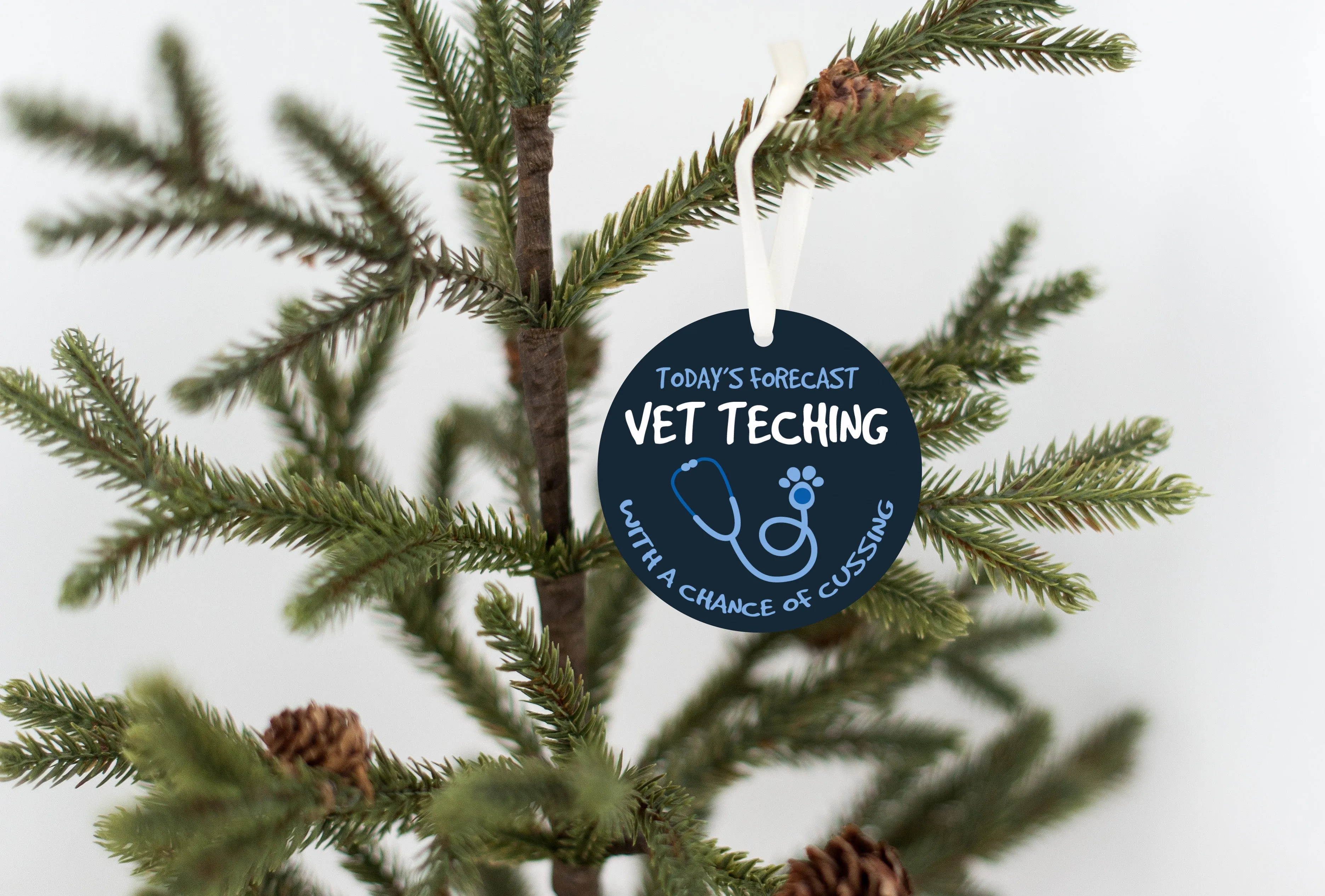 Vet Tech and Cussing Christmas Ornament