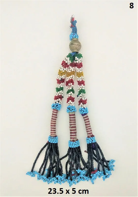 Vintage Afghan Kuchi tassel XL - EXTRA LARGE key hanger with miniature beads and tiny bells