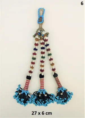 Vintage Afghan Kuchi tassel XL - EXTRA LARGE key hanger with miniature beads and tiny bells