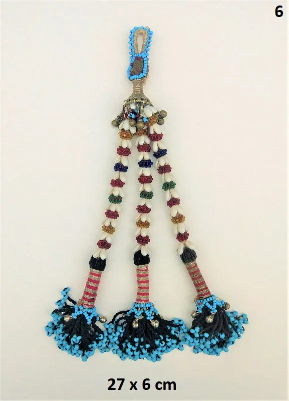 Vintage Afghan Kuchi tassel XL - EXTRA LARGE key hanger with miniature beads and tiny bells