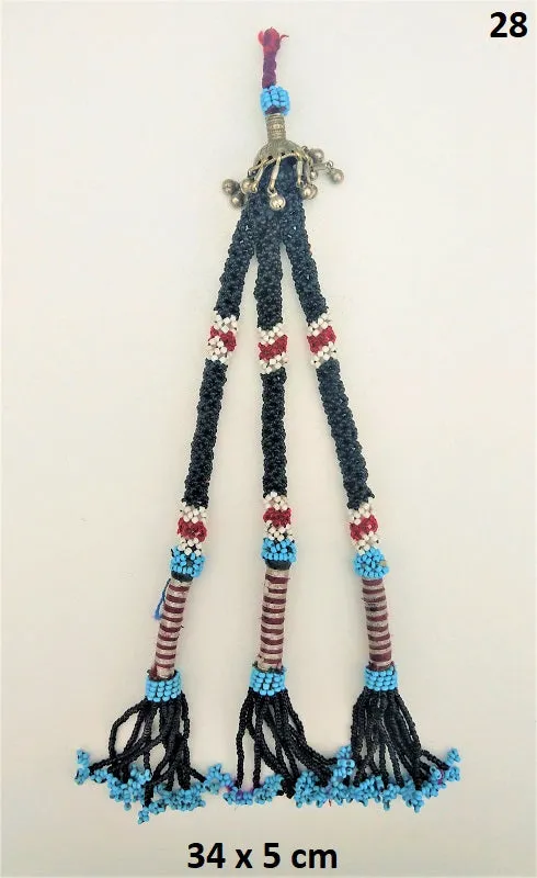 Vintage Afghan Kuchi tassel XL - EXTRA LARGE key hanger with miniature beads and tiny bells
