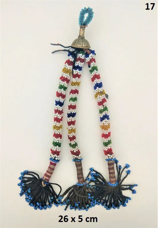 Vintage Afghan Kuchi tassel XL - EXTRA LARGE key hanger with miniature beads and tiny bells