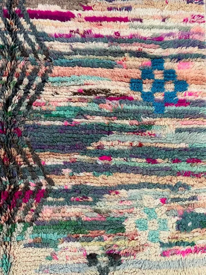Vintage Moroccan area rug from Azilal, Wool and Thread, 8.49ft x 5.05ft or 259cm x 154cm