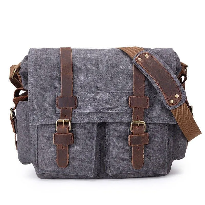 Waxed Canvas Messenger Bag Laptop Mens