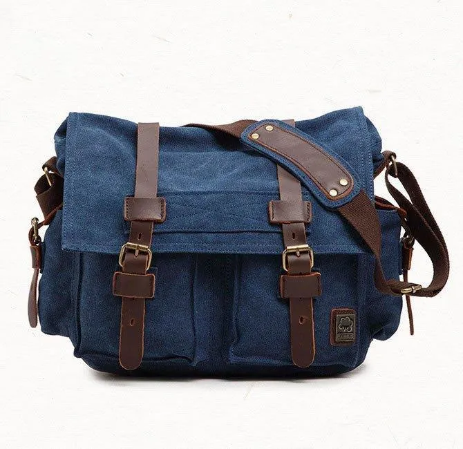 Waxed Canvas Messenger Bag Laptop Mens