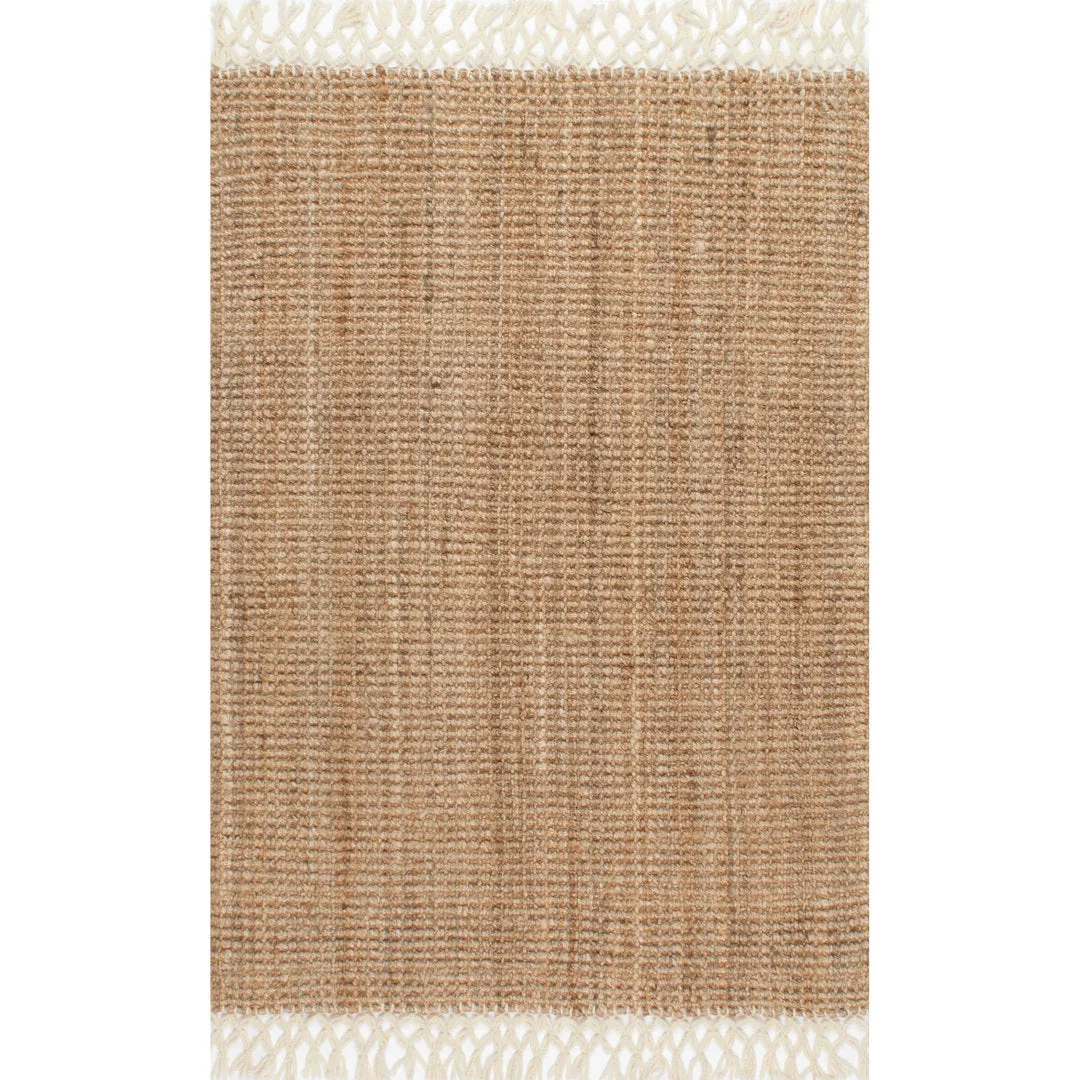Werts Handmade Tufted Farmhouse Jute Tasseled Brown Rug Bay Isle Home™ Rug Size: Rectangle 8' x 10'