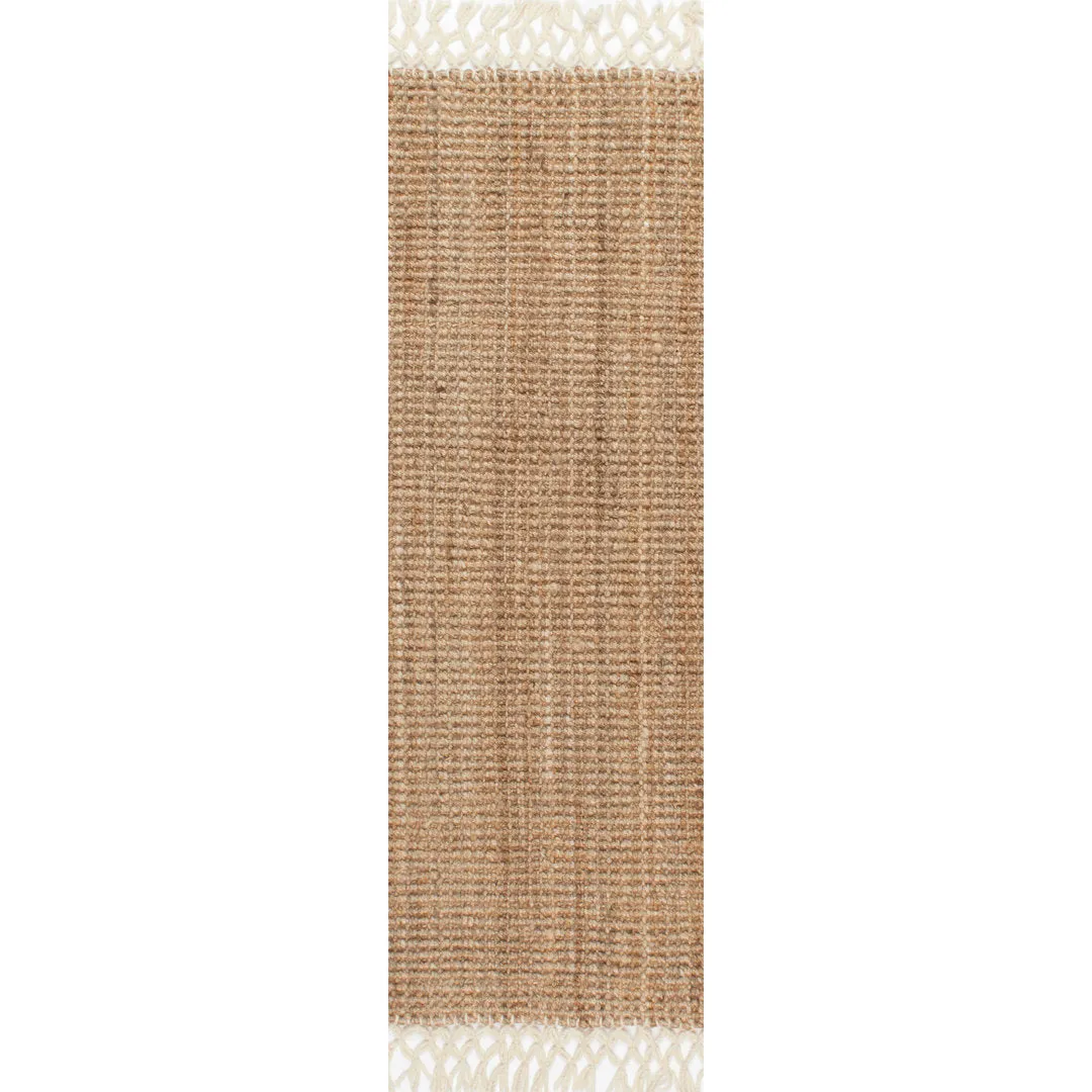 Werts Handmade Tufted Farmhouse Jute Tasseled Brown Rug Bay Isle Home™ Rug Size: Runner 2'6" x 8'