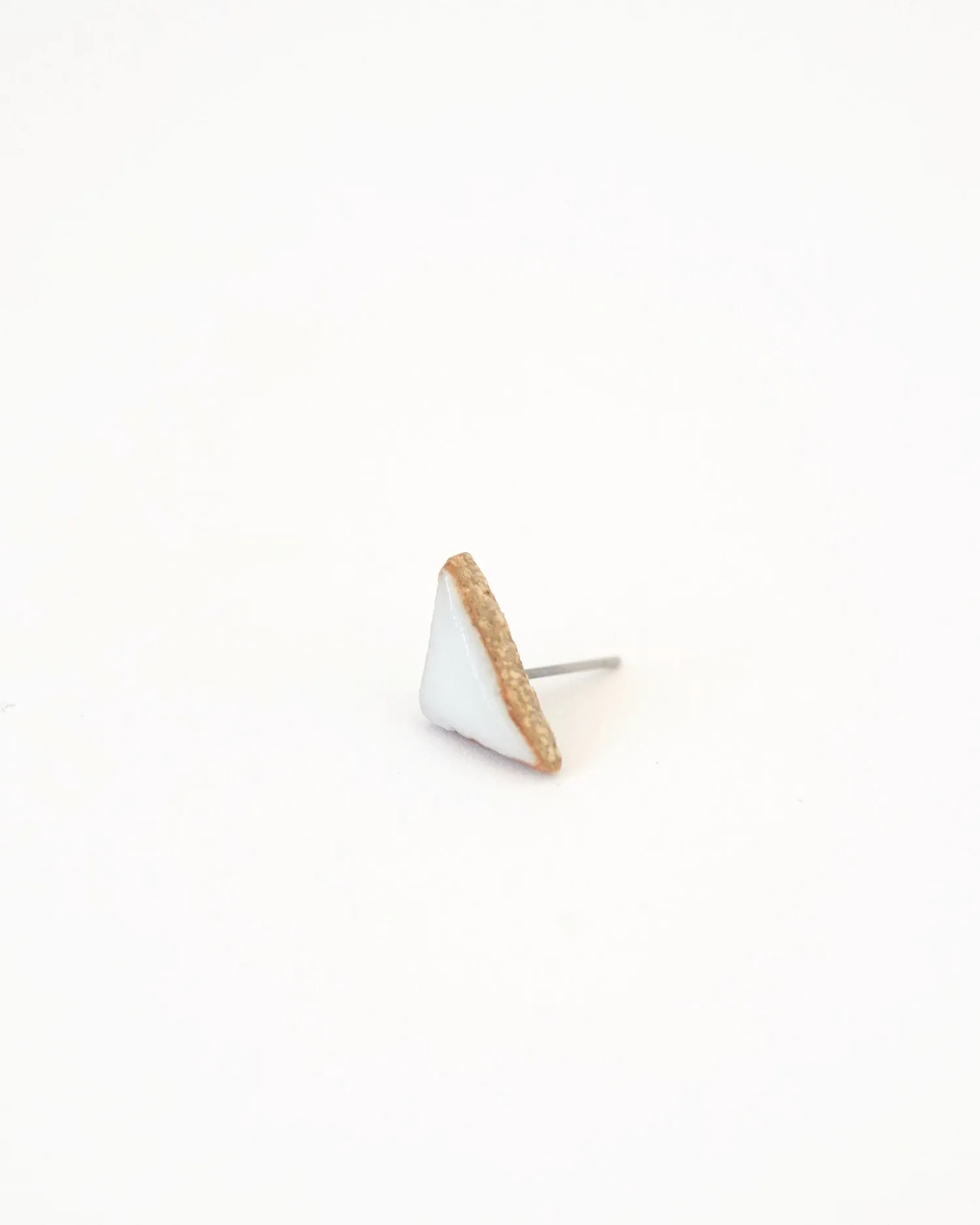 White Triangle Earring