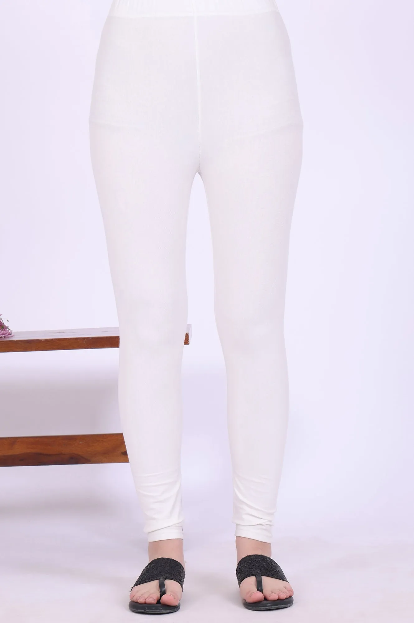 White Yarn Dyed Pure Cotton Anarkali with Leggings & Dupatta Set