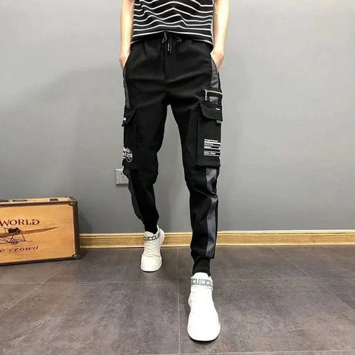 Wide Strip & Zipper Pocket Joggers M00004