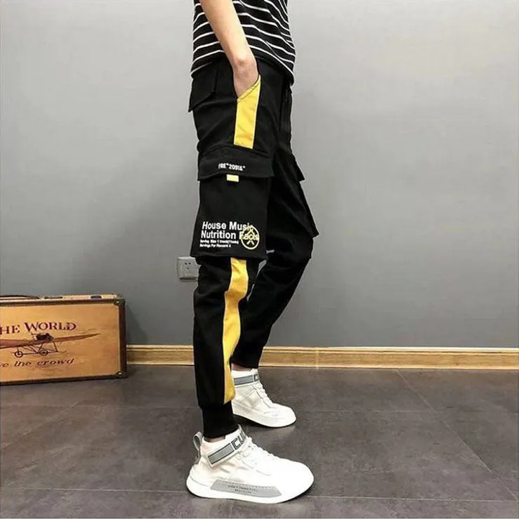 Wide Strip & Zipper Pocket Joggers M00004