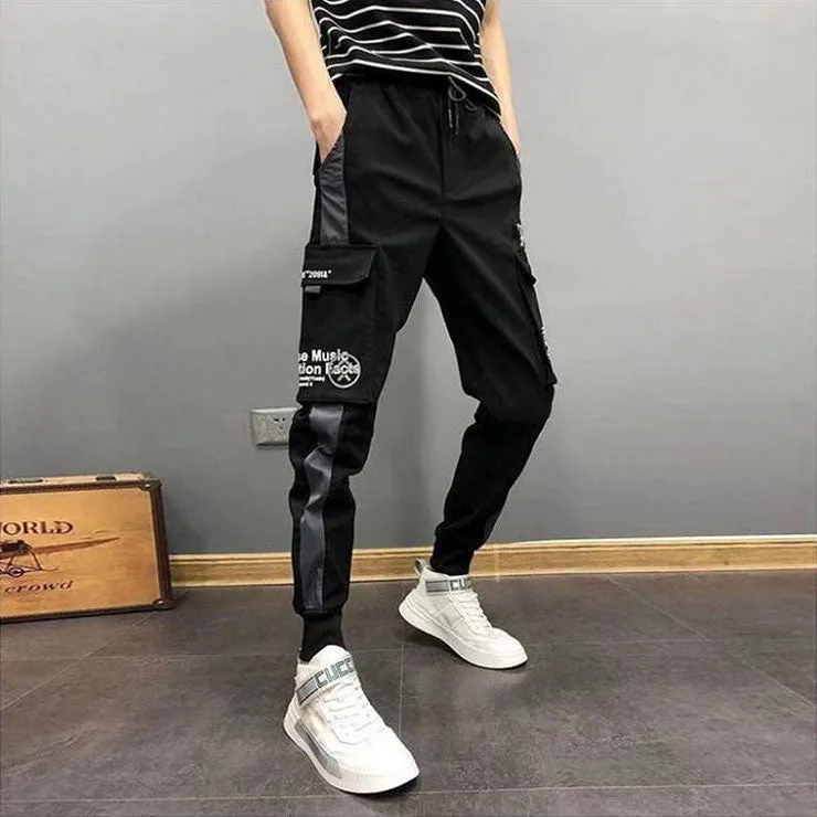Wide Strip & Zipper Pocket Joggers M00004