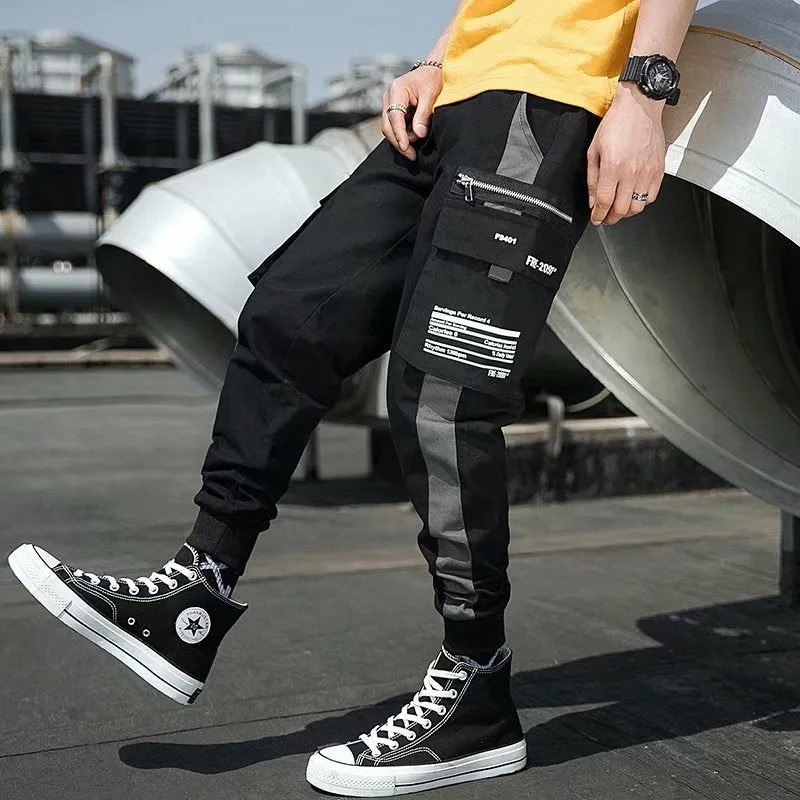 Wide Strip & Zipper Pocket Joggers M00004