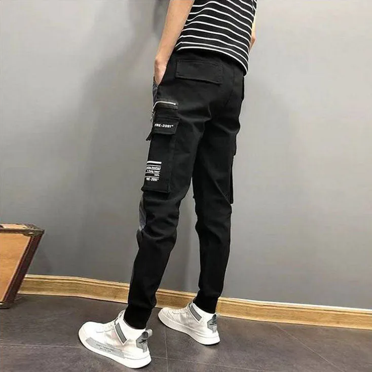 Wide Strip & Zipper Pocket Joggers M00004