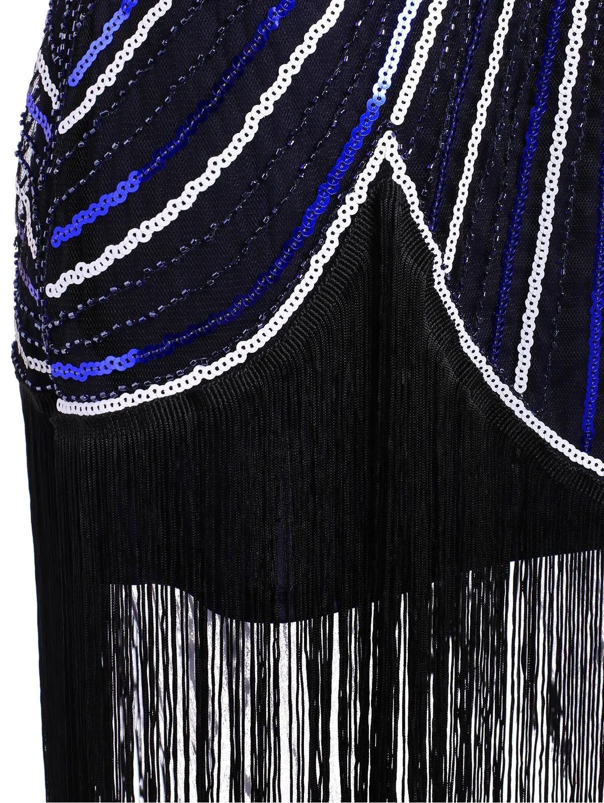 Women 1920s Art Deco Sequin Flapper Tassel Gatsby Dress
