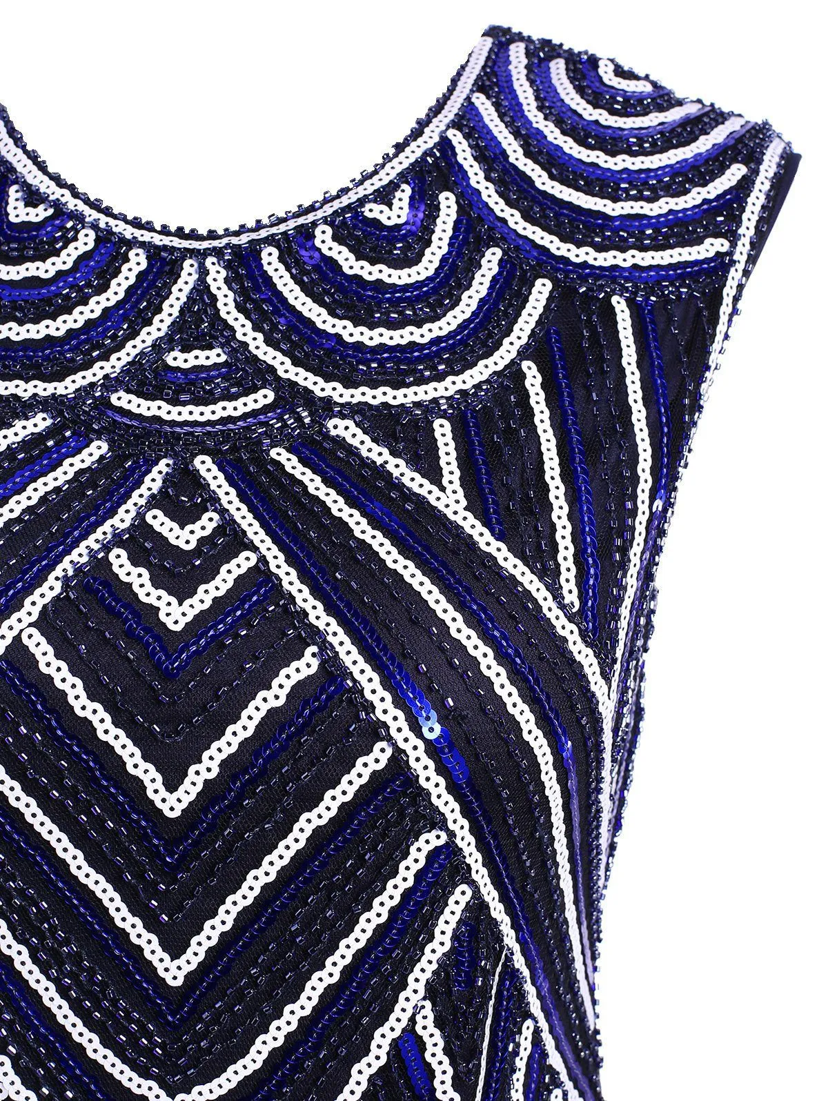 Women 1920s Art Deco Sequin Flapper Tassel Gatsby Dress