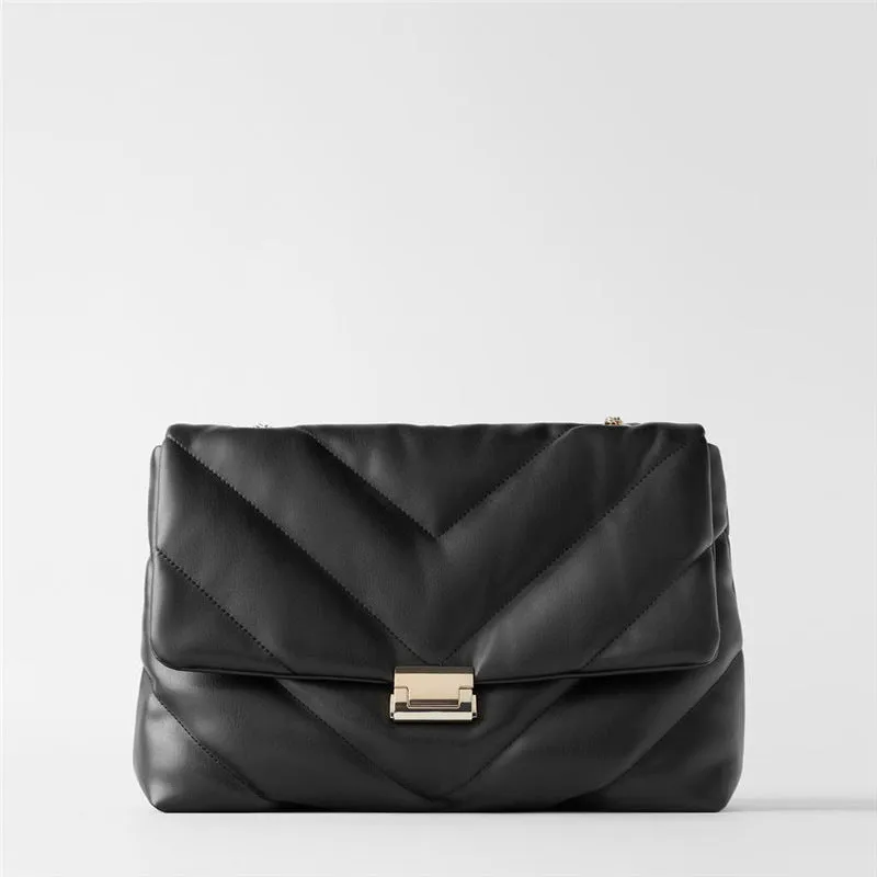 Women'S Bag White Oversized Quilted One-Shoulder Messenger Bag Female Simple All-Match Chain Bag