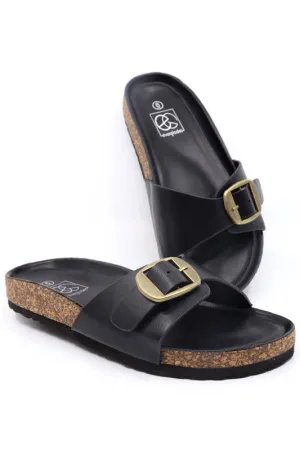 Women's Boho 4 Slides with Buckle Ornament