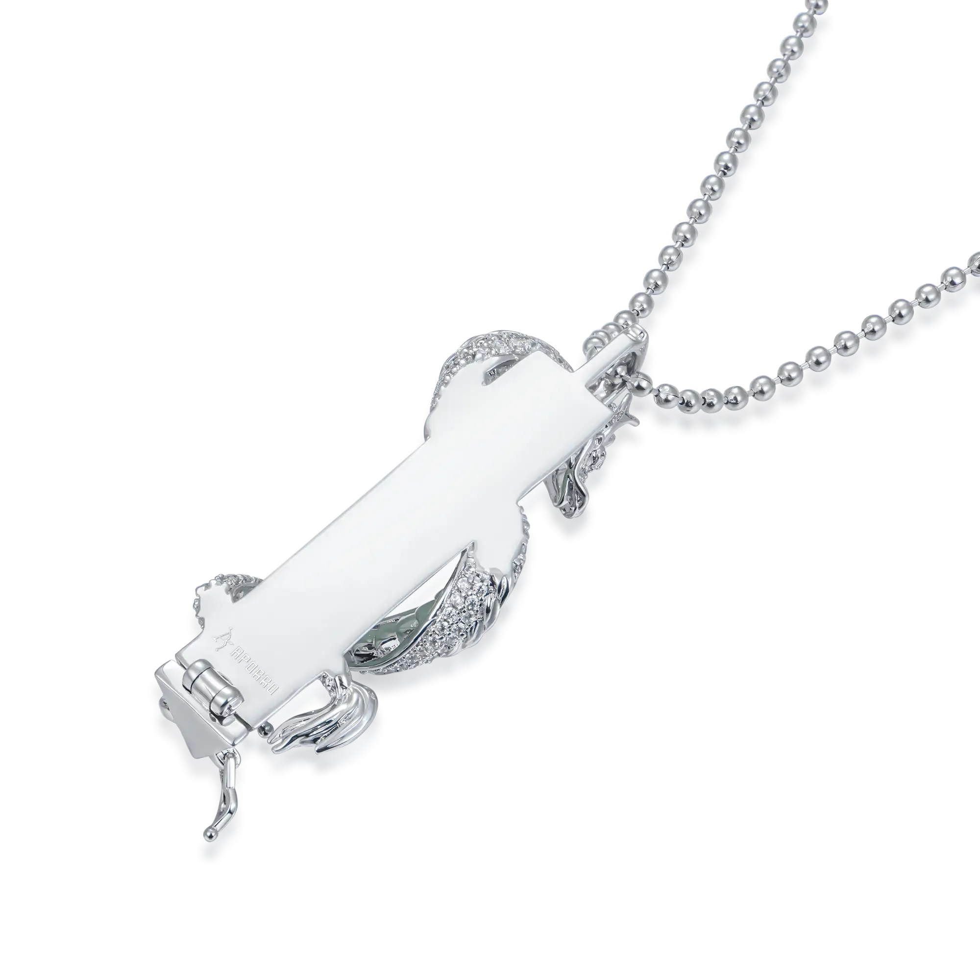 WONG Ⅱ Iced Out Jade Column Pendant (include the ball chain)