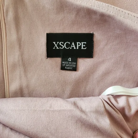 Xscape Rose One Shoulder Scuba Crepe Gown Size 4 Reg. $238