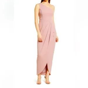 Xscape Rose One Shoulder Scuba Crepe Gown Size 4 Reg. $238