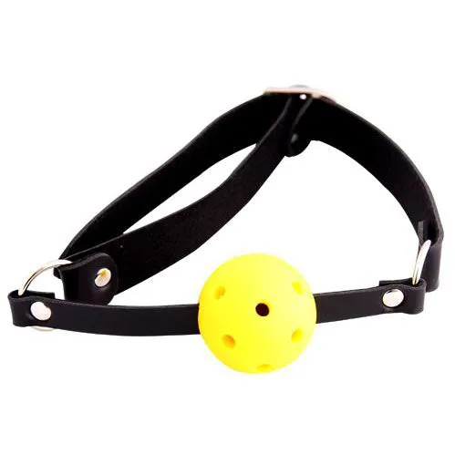 Yellow Ball Gag with Adjustable Strap