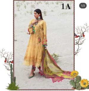 Yellow Lawn Salwar Kameez Suit - Maria B. M.Prints 2019