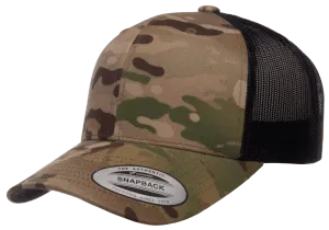 YP Classics Mesh Back Trucker Cap Multi Camo Green