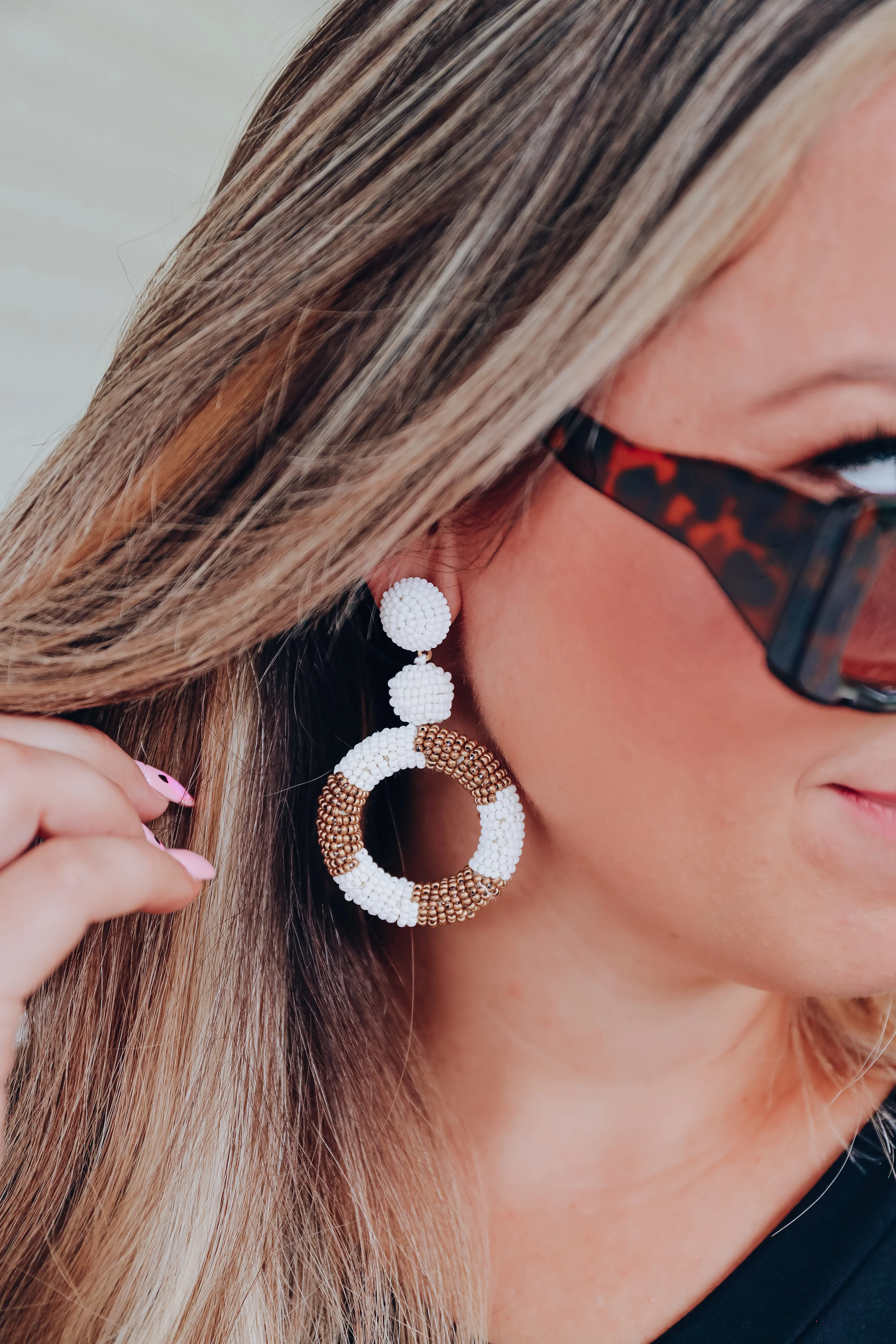 Zuri Beaded Earrings - White