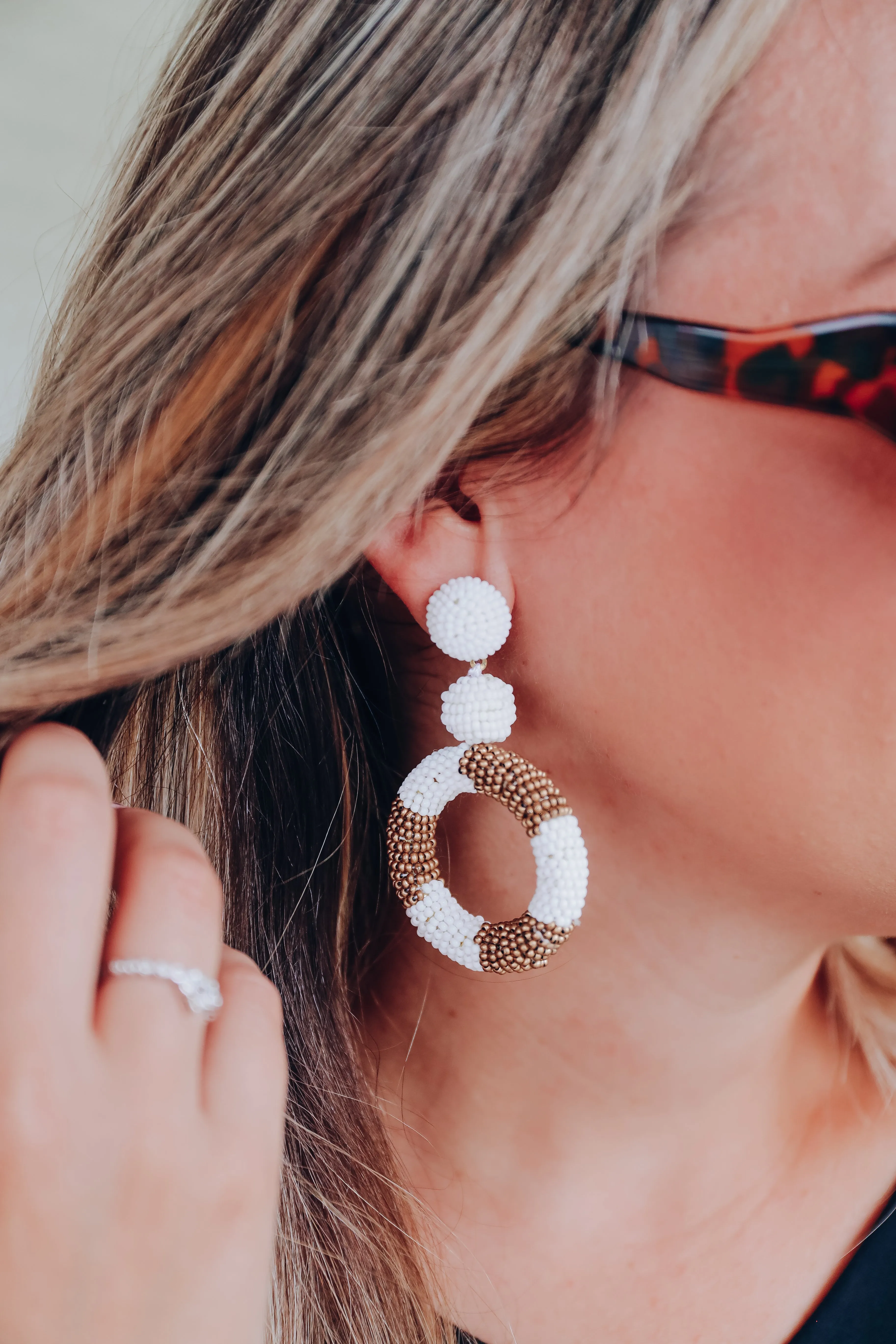 Zuri Beaded Earrings - White